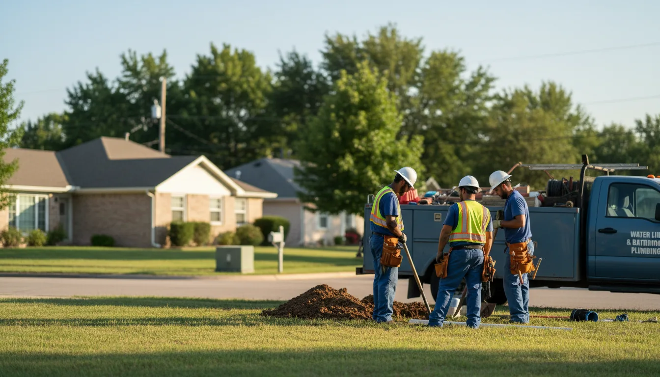 Residential water line and bathroom plumbing service in Bath, IN